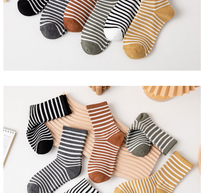 Fashion Coffee Cotton Striped Tube Socks,Fashion Socks