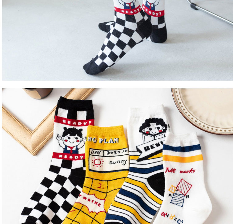 Fashion Pinstripe Cotton Geometric Print Socks,Fashion Socks