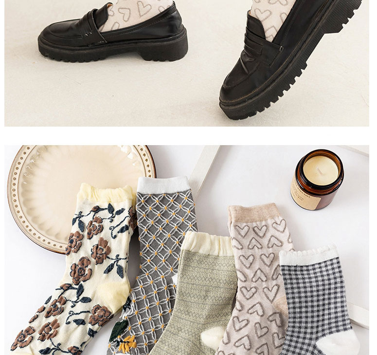 Fashion Love Cotton Geometric Print Stockings,Fashion Socks