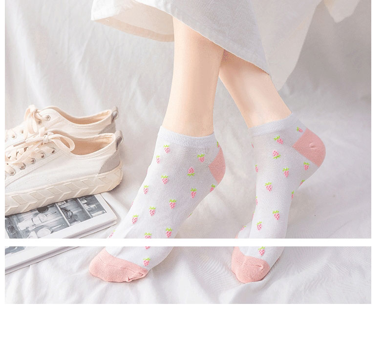Fashion Cherry Cotton Geometric Print Shallow Socks,Fashion Socks