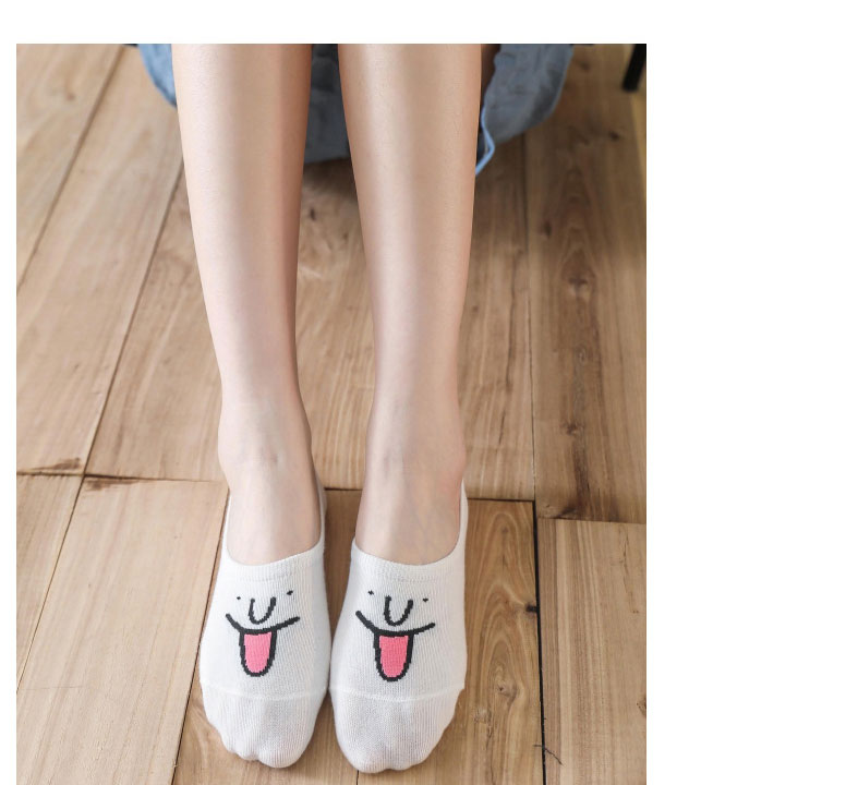 Fashion Scarlet Cartoon Emoji Embroidered Shallow Mouth Socks,Fashion Socks