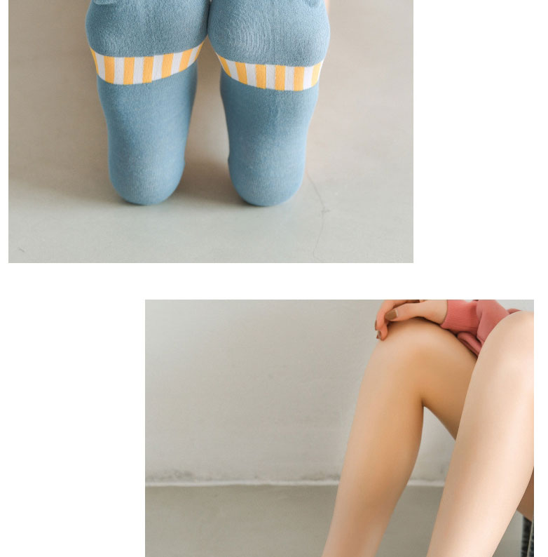 Fashion Blue Gray Cotton Color-block Letter Pump Socks,Fashion Socks