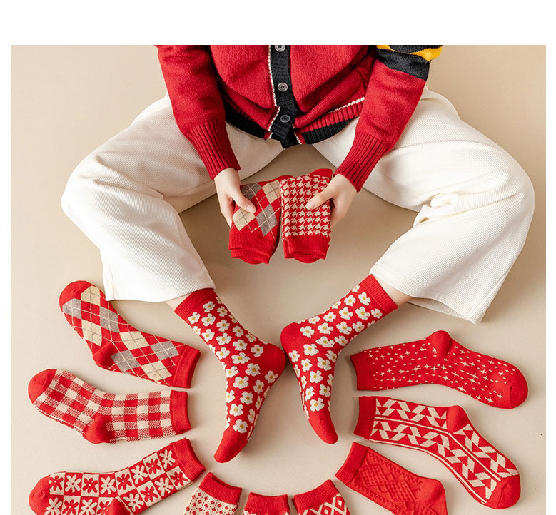 Fashion Checkered Geometric Print Wool Socks,Fashion Socks