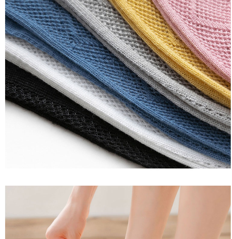 Fashion Grey Pure Color Hollow Mesh Cotton Socks,Fashion Socks