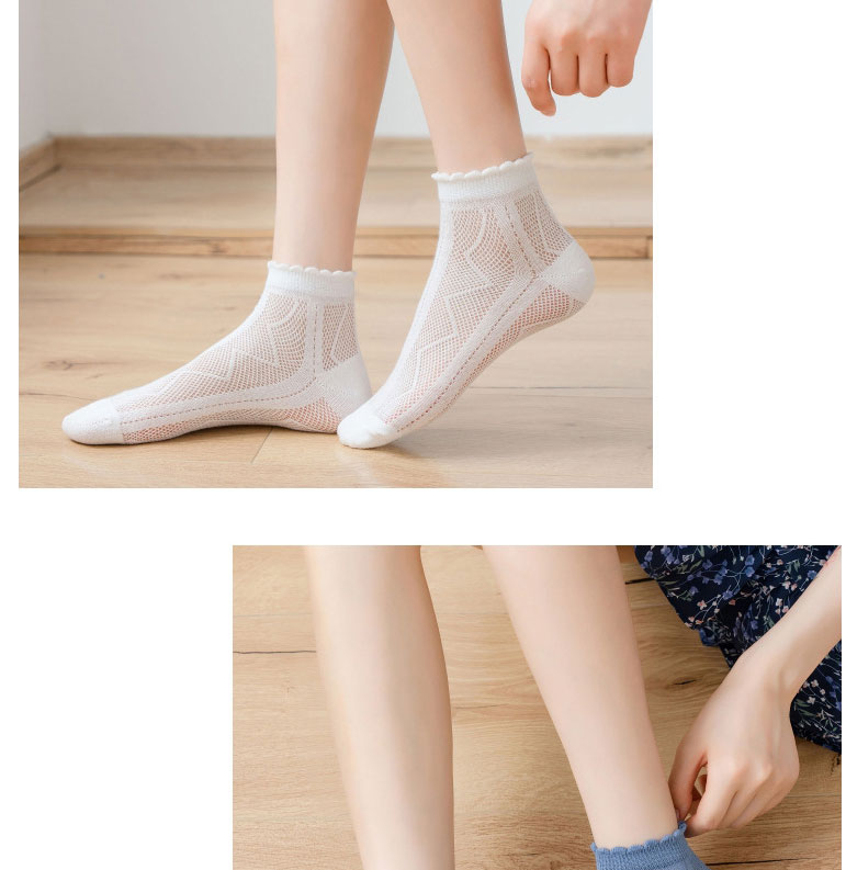 Fashion White Pure Color Hollow Mesh Cotton Socks,Fashion Socks