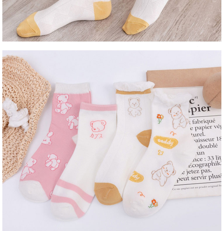 Fashion Pink Cotton Geometric Print Socks,Fashion Socks