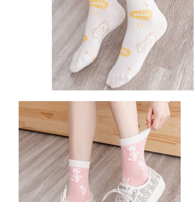 Fashion Pink Cotton Geometric Print Socks,Fashion Socks