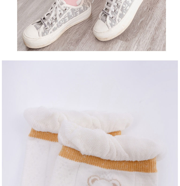 Fashion Little Flower Bear Cotton Geometric Print Socks,Fashion Socks