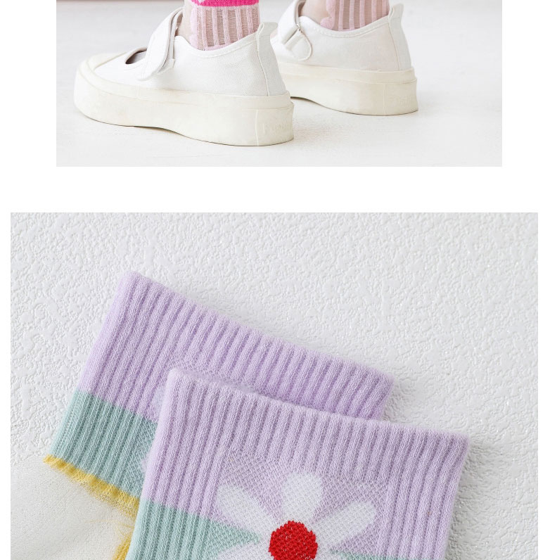 Fashion Pink Sunflower Embroidery Stockings Stitching In Tube Socks,Fashion Socks