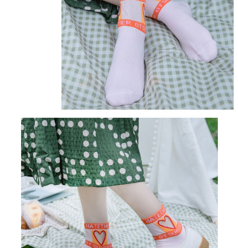 Fashion Pink Cotton Love Card Silk Tube Socks,Fashion Socks