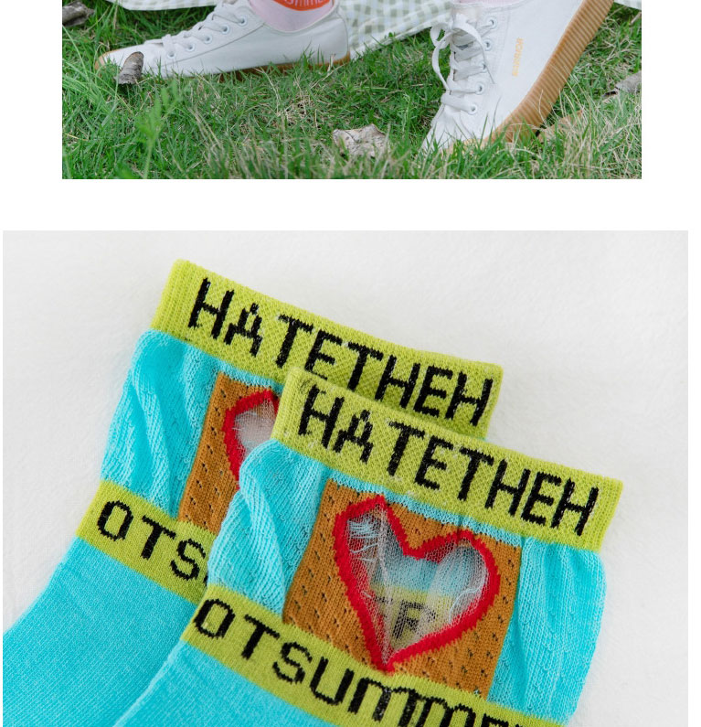 Fashion White Cotton Love Card Silk Tube Socks,Fashion Socks