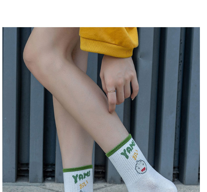 Fashion Yellow Cotton Geometric Print Socks,Fashion Socks
