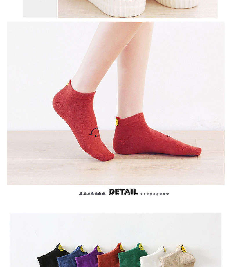 Fashion Red Cotton Geometric Embroidered Tube Socks,Fashion Socks