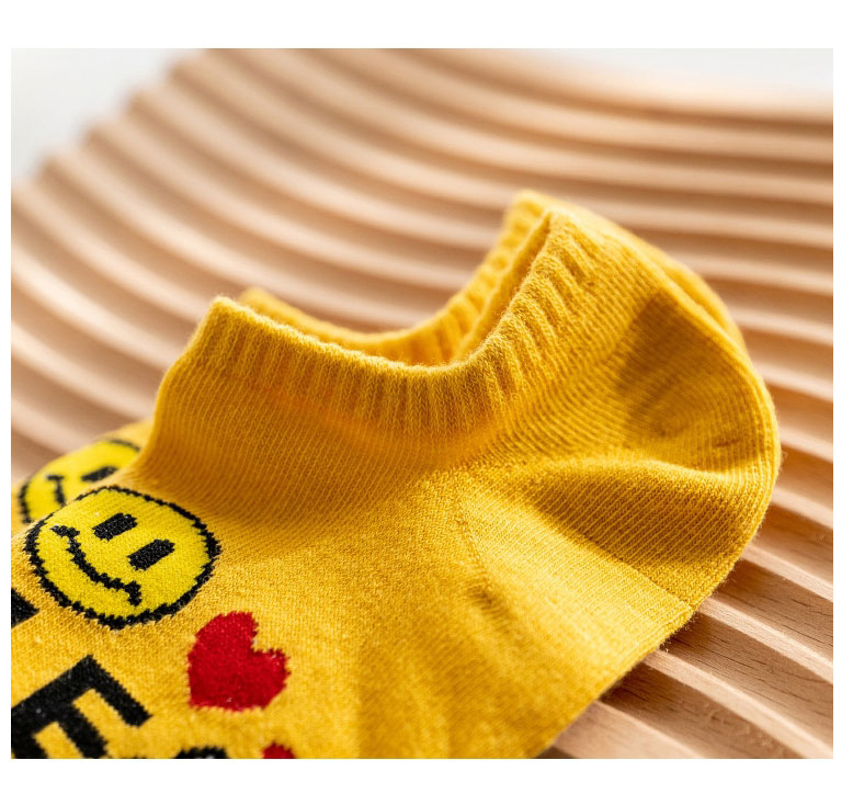 Fashion Yellow Cotton Geometric Embroidered Tube Socks,Fashion Socks
