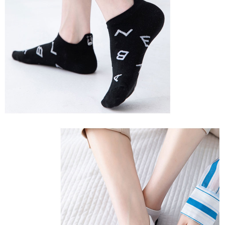 Fashion Letter Cotton Geometric Embroidered Boat Socks,Fashion Socks