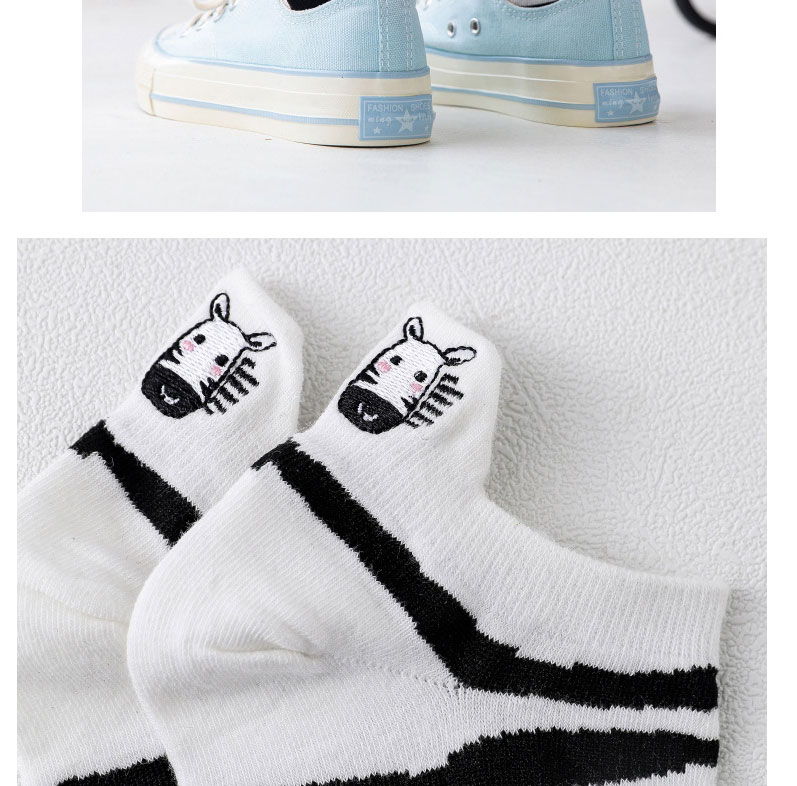 Fashion Horizontal Stripes Cotton Geometric Embroidered Boat Socks,Fashion Socks