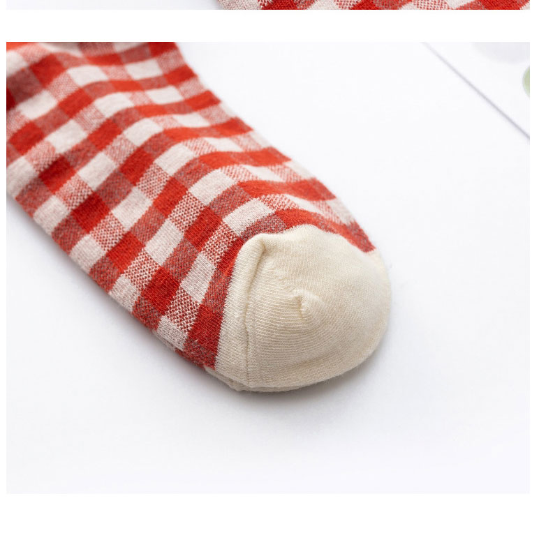Fashion Strawberry Lattice Cotton Geometric Print Socks,Fashion Socks
