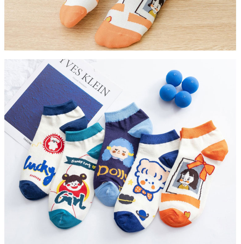 Fashion Luokou Tibetan Blue Bear Cotton Geometric Print Socks,Fashion Socks