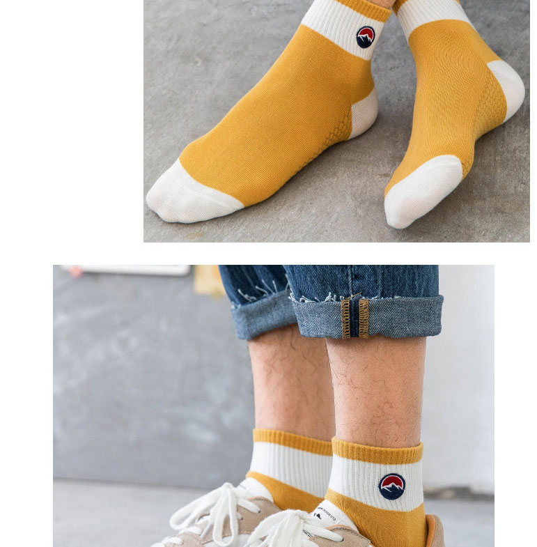 Fashion Grey Cotton Geometric Embroidered Tube Socks,Fashion Socks