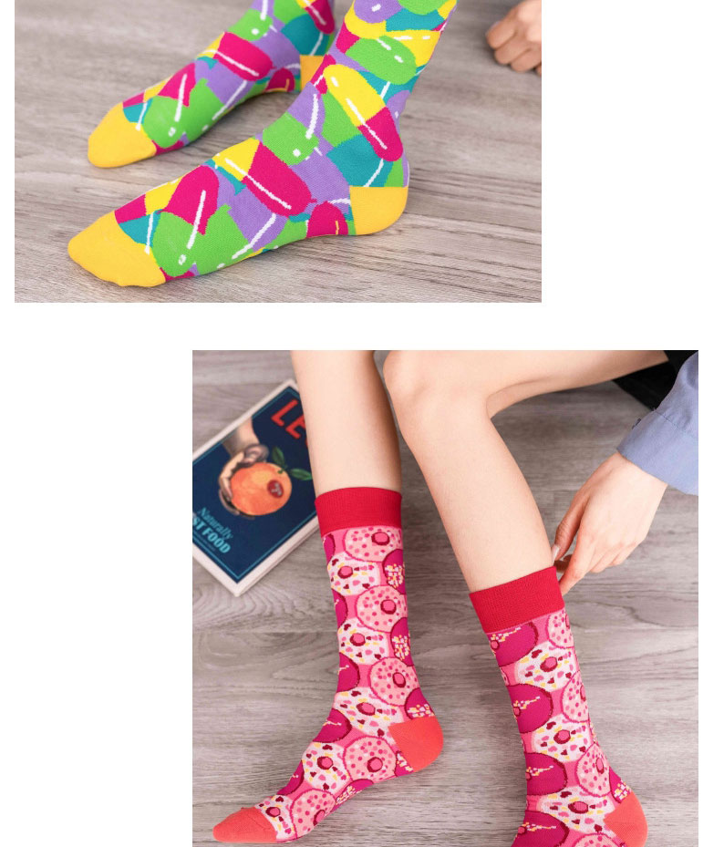 Fashion Pill Cotton Geometric Print Socks,Fashion Socks