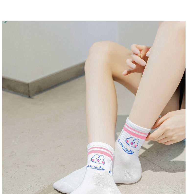 Fashion Love Blue Cotton Geometric Print Socks,Fashion Socks