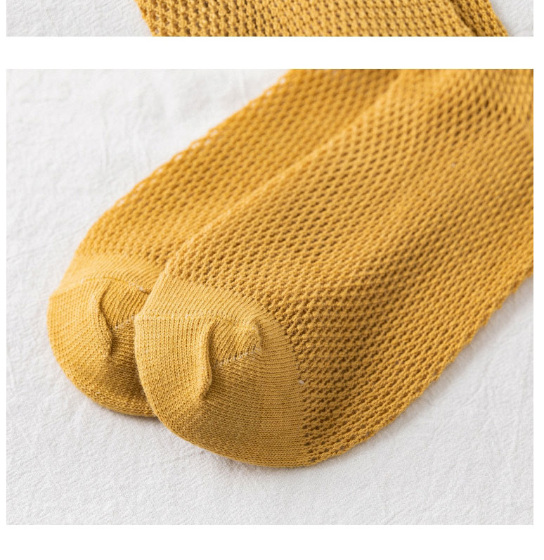 Fashion Yellow Pure Cotton Geometric Mesh Boat Socks,Fashion Socks