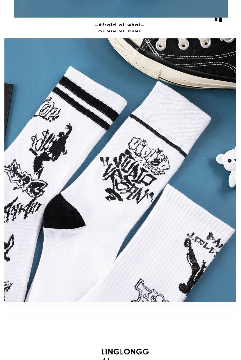 Fashion 2-bar Socks Cotton Geometric Print Socks,Fashion Socks
