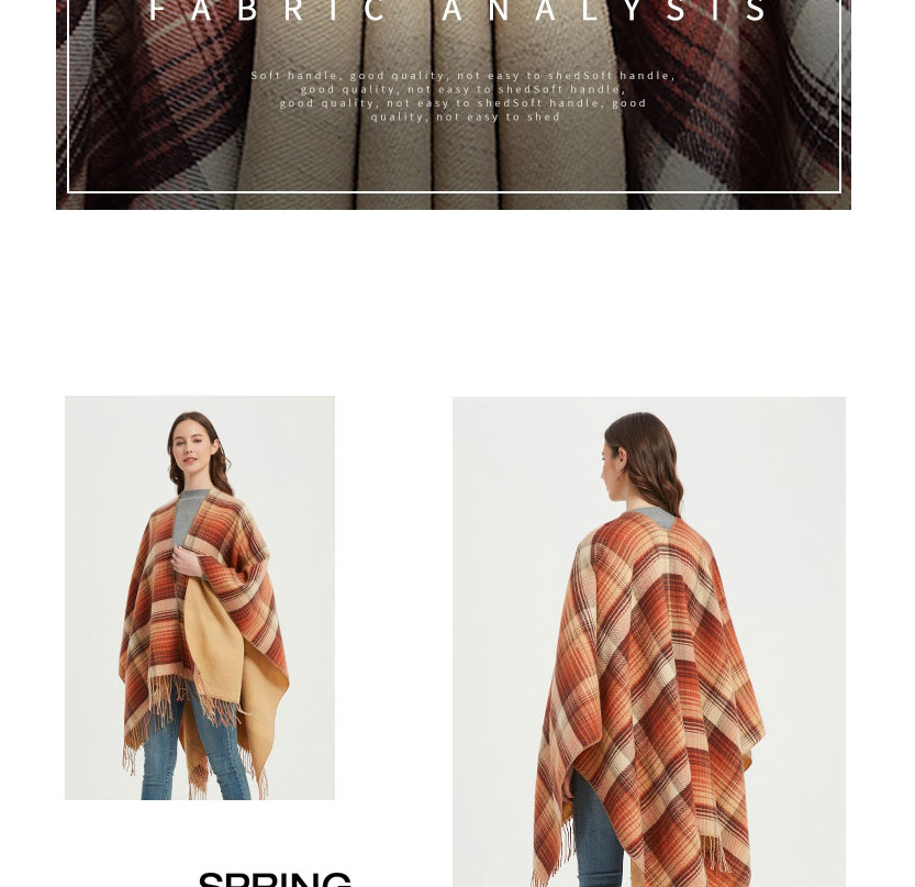 Fashion 01#miju Double-sided Plaid Split Shawl,knitting Wool Scaves
