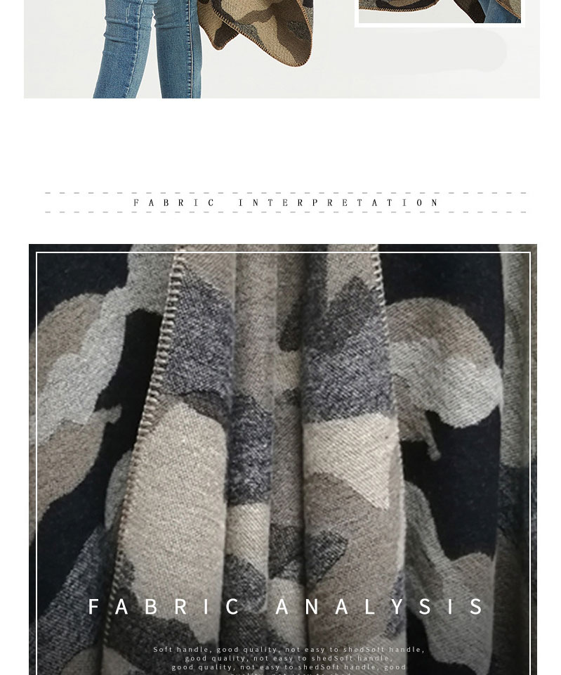 Fashion Sh33-05# Jacquard Shawl With Camouflage Slit,knitting Wool Scaves