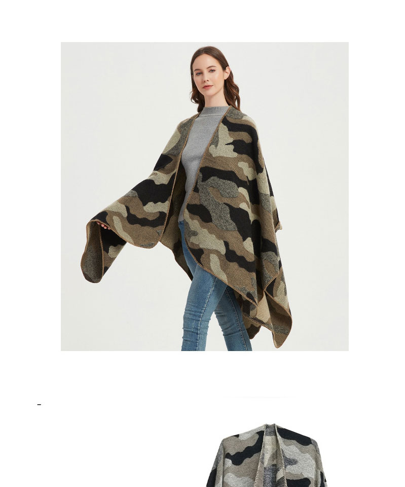 Fashion Sh33-05# Jacquard Shawl With Camouflage Slit,knitting Wool Scaves