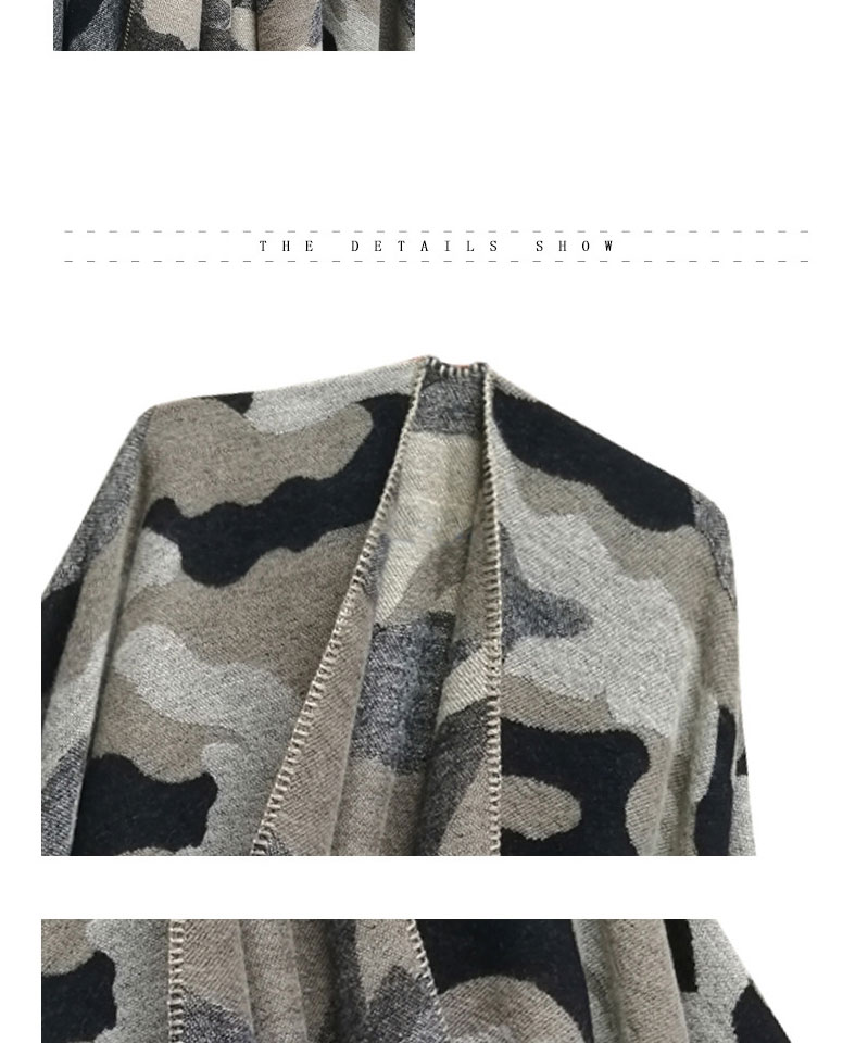 Fashion Sh33-06# Jacquard Shawl With Camouflage Slit,knitting Wool Scaves