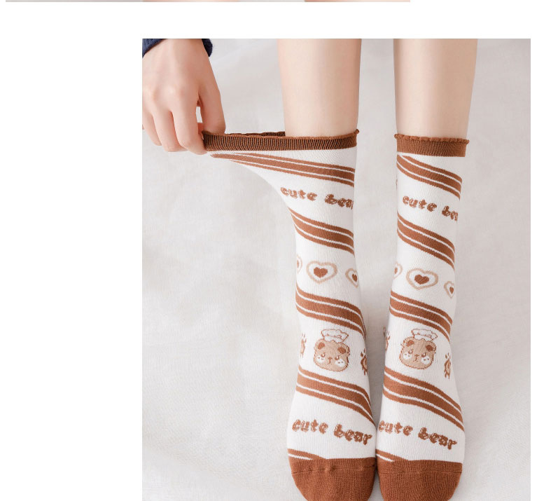 Fashion White Slash Cotton Geometric Print Socks,Fashion Socks