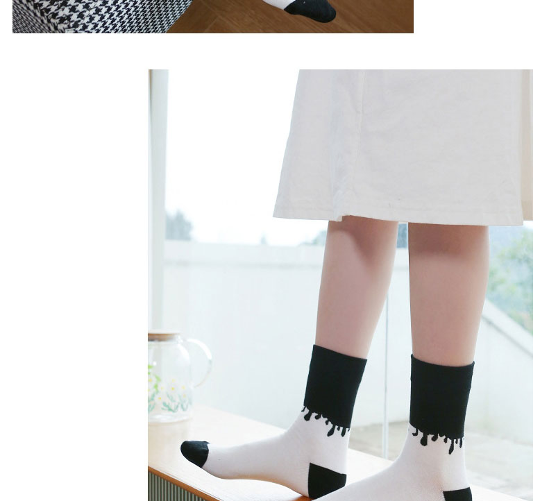 Fashion Zebra Pattern Embroidered Cotton Socks With Color-block Letters,Fashion Socks