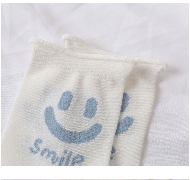 Fashion Sun Smiley Cotton Geometric Embroidered Roll Socks,Fashion Socks
