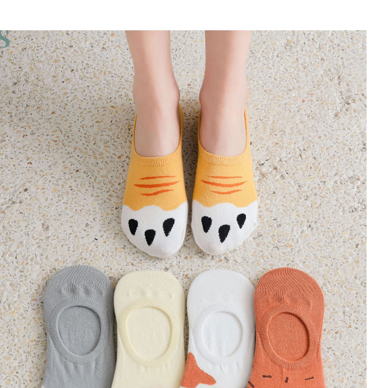 Fashion White Cotton Geometric Print Pump Socks,Fashion Socks