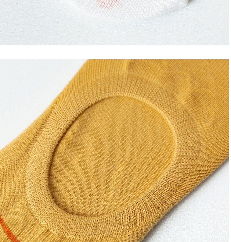 Fashion Light Yellow Cotton Geometric Print Pump Socks,Fashion Socks