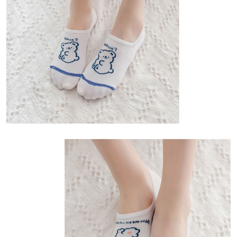 Fashion Blue Edge Rabbit Cotton Geometric Print Socks,Fashion Socks