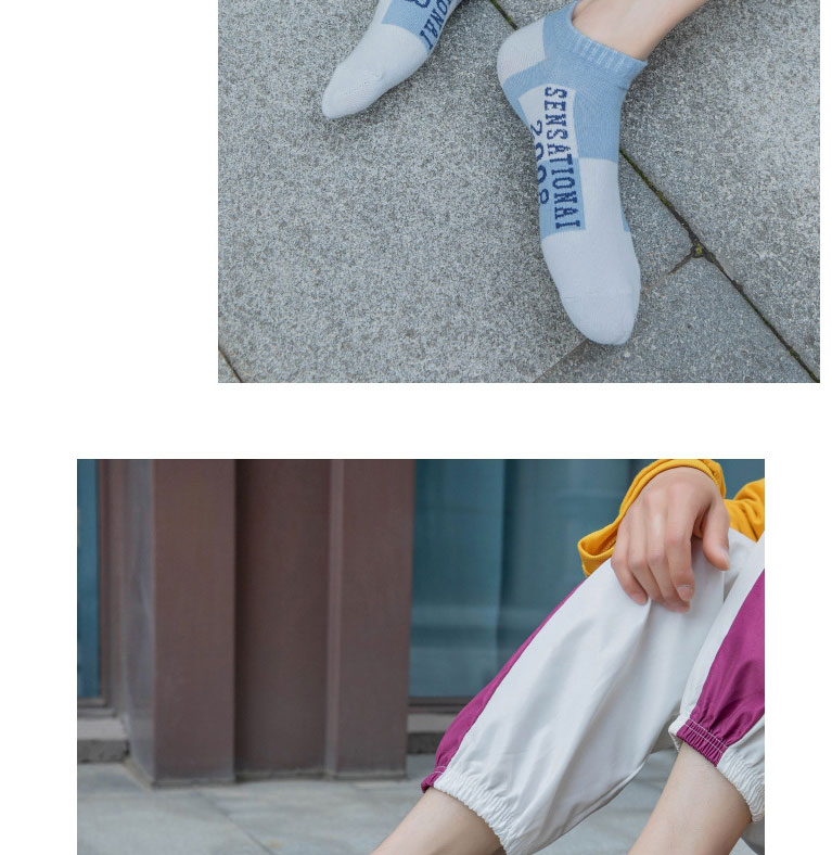 Fashion Toes Light Gray Cotton Geometric Embroidered Short Socks,Fashion Socks