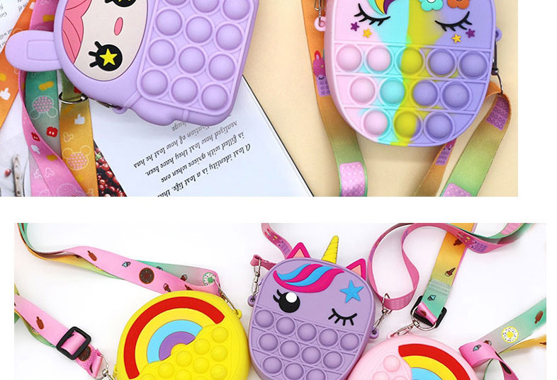 Fashion Purple Star Bunny Shoulder Bag Silicone Push Cartoon Messenger Bag,Shoulder bags