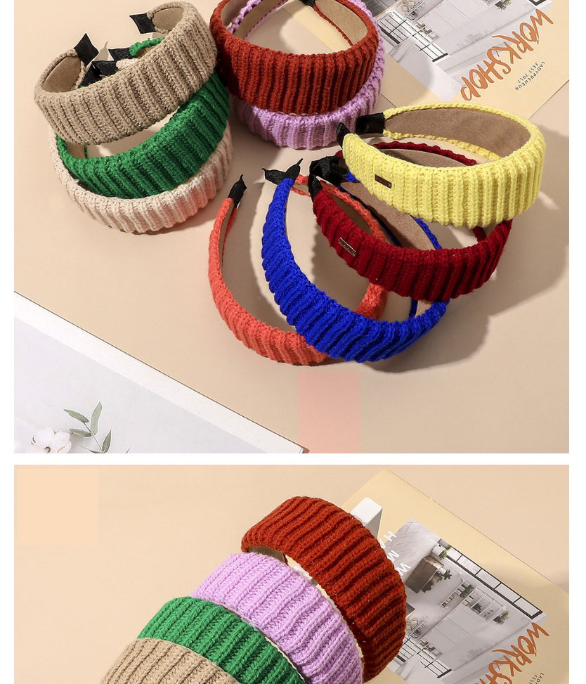 Fashion Khaki Wool Knit Wide Brim Headband,Head Band