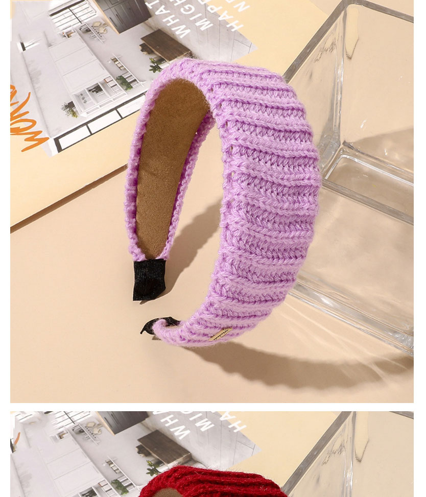 Fashion Light Purple Wool Knit Broad-brimmed Headband,Head Band