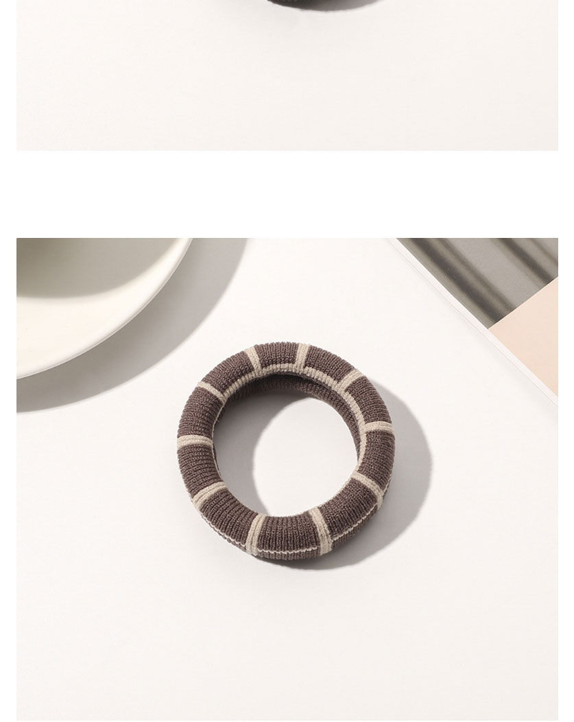 Fashion Striped Dark Coffee Fabric Stretch Seamless Hair Loop,Hair Ring