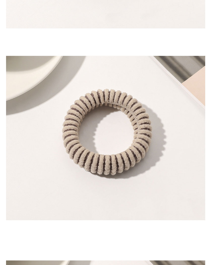 Fashion Grid Deep Coffee Fabric Stretch Seamless Hair Loop,Hair Ring