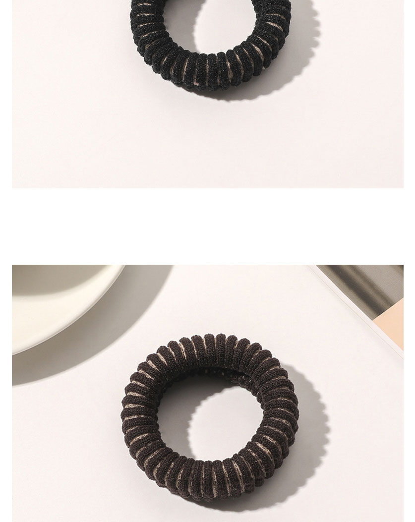 Fashion Grid Deep Coffee Fabric Stretch Seamless Hair Loop,Hair Ring