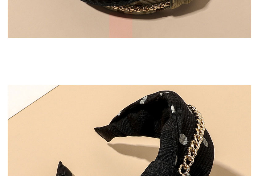 Fashion Black Polka Dot Chain Knotted Headband,Head Band
