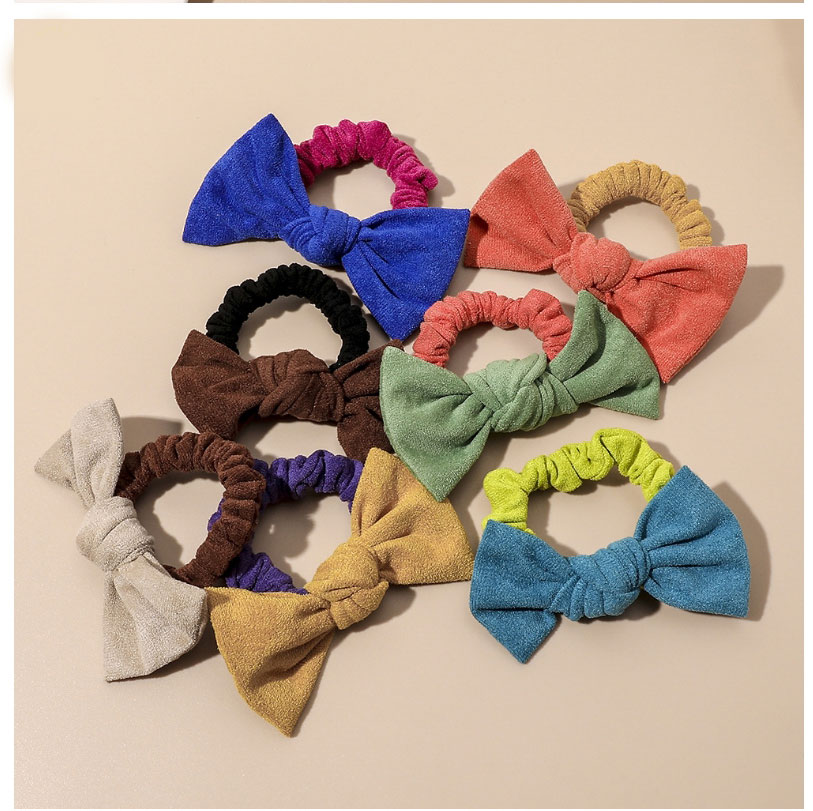 Fashion Orange Suede Color Matching Bow Hair Tie,Hair Ring