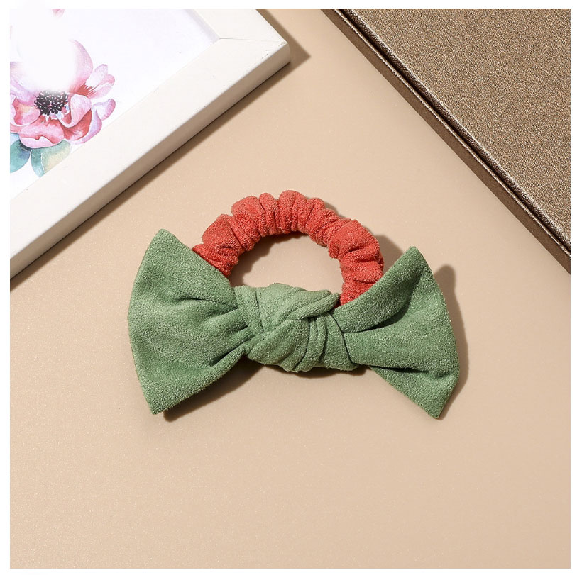 Fashion Milk Coffee Suede Color Matching Bow Hair Tie,Hair Ring