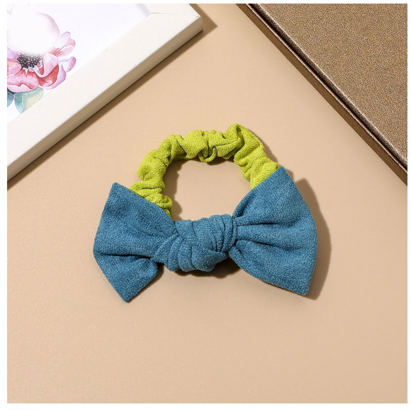 Fashion Fruit Green Suede Color Matching Bow Hair Tie,Hair Ring