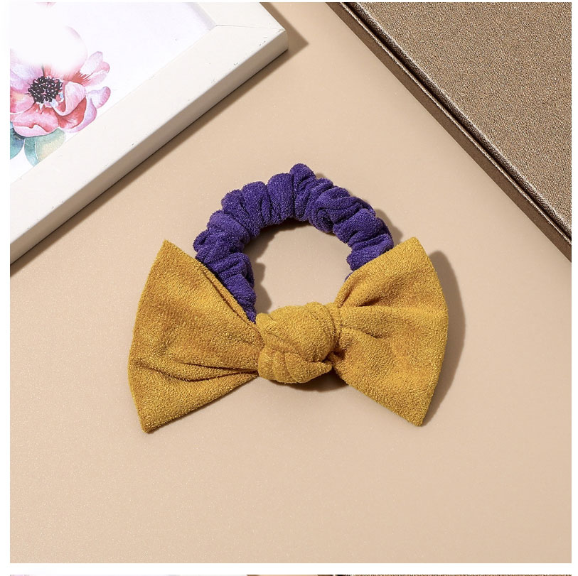 Fashion Kong Lan Suede Color Matching Bow Hair Tie,Hair Ring