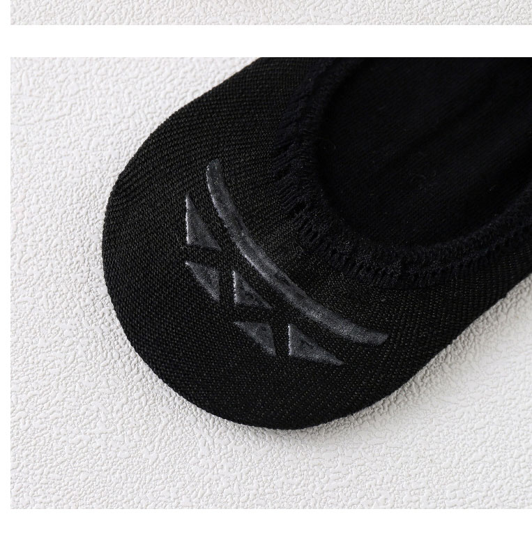 Fashion Black Cotton Geometric Embroidered Boat Socks,Fashion Socks